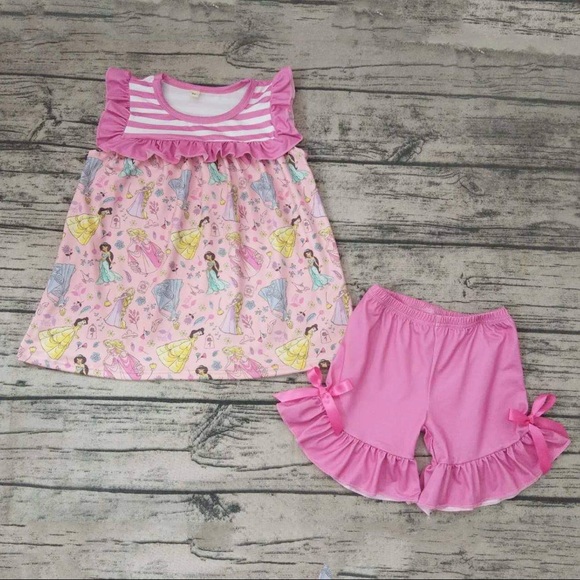 Other - Boutique Princess Belle Jasmine cute Shorts set
